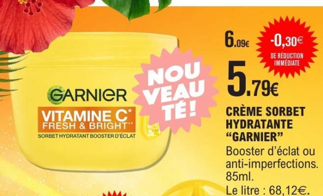 CRÈME SORBET HYDRATANTE "GARNIER"