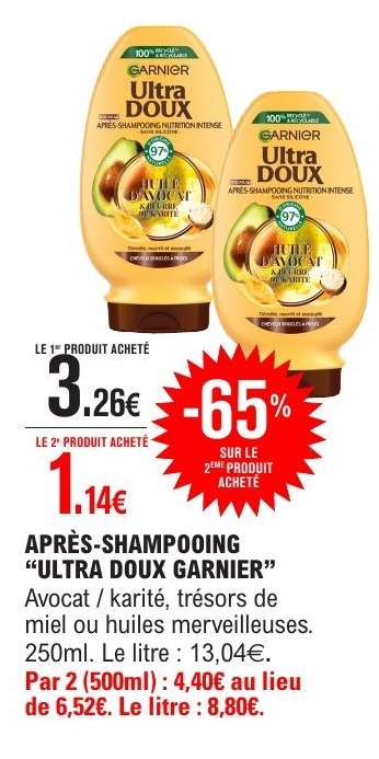 APRÈS-SHAMPOOING “ULTRA DOUX GARNIER”