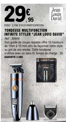 TONDEUSE MULTIFONCTION INFINITE STYLER "JEAN LOUIS DAVID"