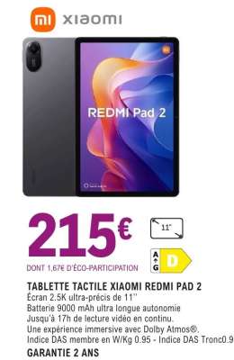 TABLETTE TACTILE XIAOMI REDMI PAD 2