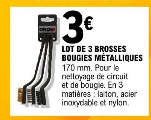LOT DE 3 BROSSES BOUGIES MÉTALLIQUES