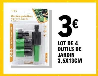 LOT DE 4 OUTILS DE JARDIN