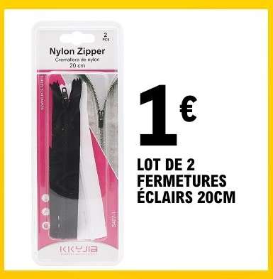 LOT DE 2 FERMETURES ÉCLAIRS 20CM