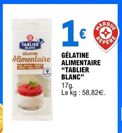 GÉLATINE ALIMENTAIRE "TABLIER BLANC"