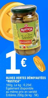 OLIVES VERTES DÉNOYAUTÉES "RUSTICA"