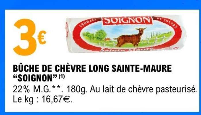 BÛCHE DE CHÈVRE LONG SAINTE-MAURE “SOIGNON”