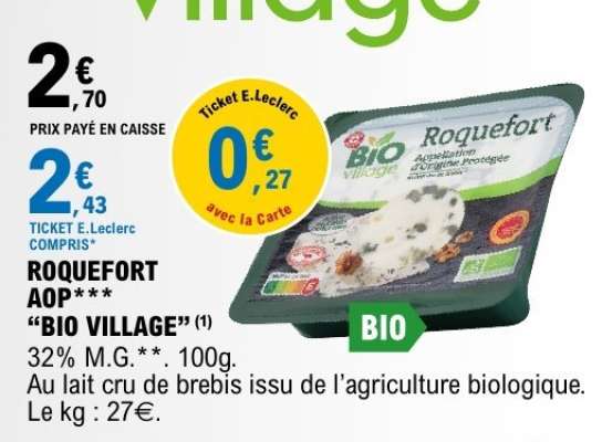 Roquefort AOP "Bio Village"