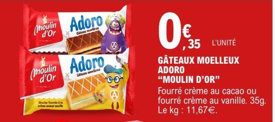 GÂTEAUX MOELLEUX ADORO "MOULIN D’OR"