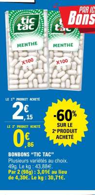 Bonbons Tic Tac