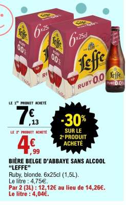 BIÈRE BELGE D’ABBAYE SANS ALCOOL “LEFFE”