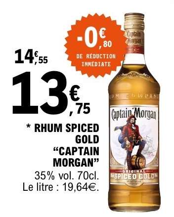 RHUM SPICED GOLD 'CAPTAIN MORGAN'