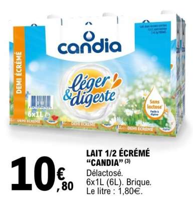 LAIT 1/2 ÉCRÉMÉ “CANDIA”