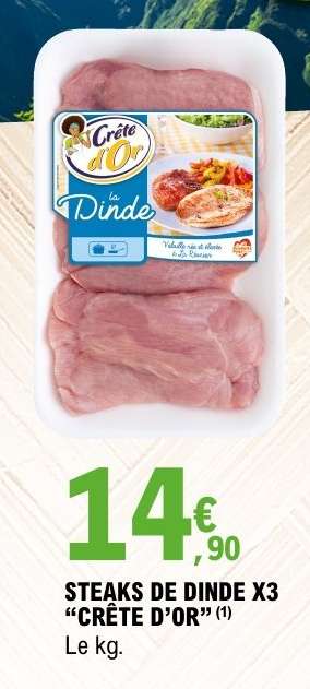 STEAKS DE DINDE X3 “CRÊTE D’OR”