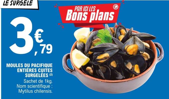 MOULES DU PACIFIQUE ENTIÈRES CUITES SURGELÉES
