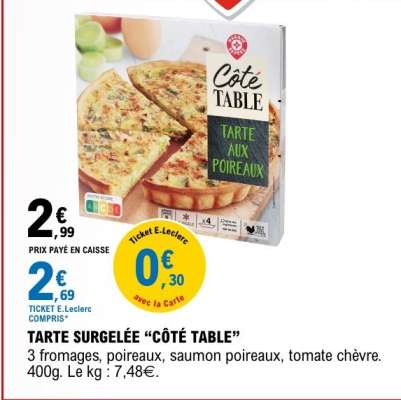 TARTE SURGELÉE “CÔTÉ TABLE”