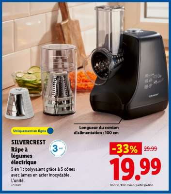 SilverCrest Râpe à légumes électrique