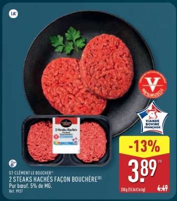 2 STEAKS HACHÉS FAÇON BOUCHÈRE
