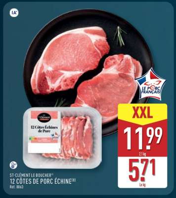 12 côtes de porc échine