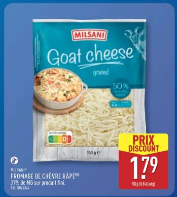 MILSANI Fromage de Chèvre Râpé