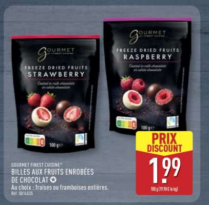 GOURMET FINEST CUISINE® BILLES AUX FRUITS ENROBÉES DE CHOCOLAT
