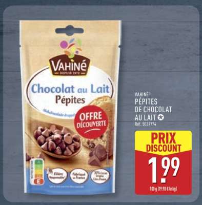 Vahiné Pépites de Chocolat au Lait