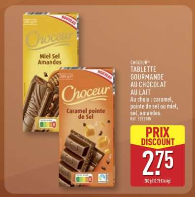 CHOCEUR TABLETTE GOURMANDE AU CHOCOLAT AU LAIT