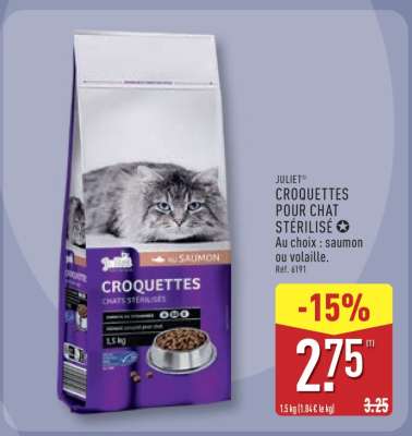 JULIET CROQUETTES POUR CHAT STÉRILISÉ