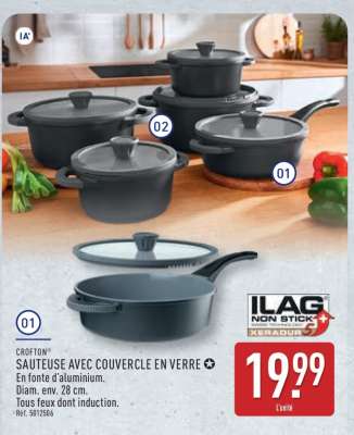 CROFTON SAUTEUSE AVEC COUVERCLE EN VERRE