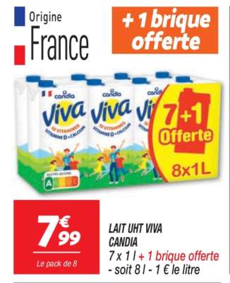 LAIT UHT VIVA CANDIA