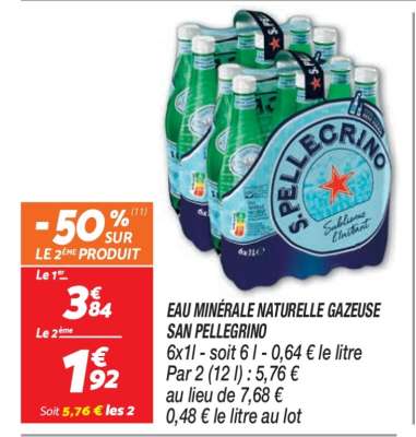 Eau Minérale Naturelle Gazeuse 'San Pellegrino'