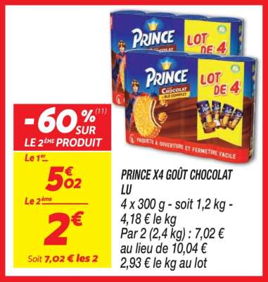 PRINCE X4 GOÛT CHOCOLAT