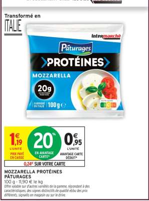 MOZZARELLA PROTÉINES PÂTURAGES