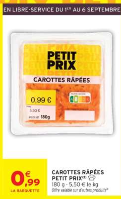 CAROTTES RÂPÉES PETIT PRIX