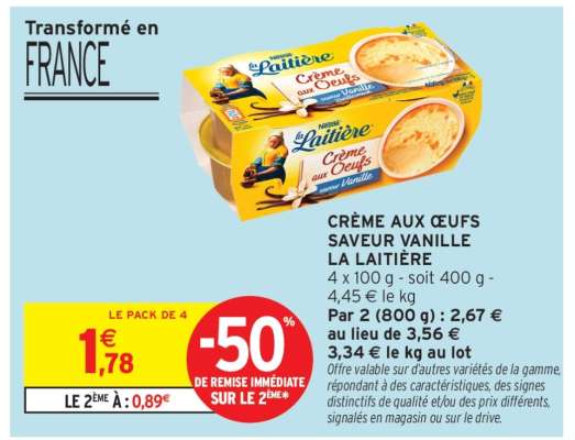 CRÈME AUX ŒUFS SAVEUR VANILLE LA LAITIÈRE