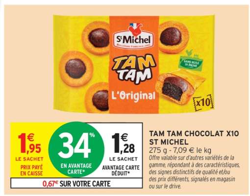 TAM TAM CHOCOLAT X10 ST MICHEL