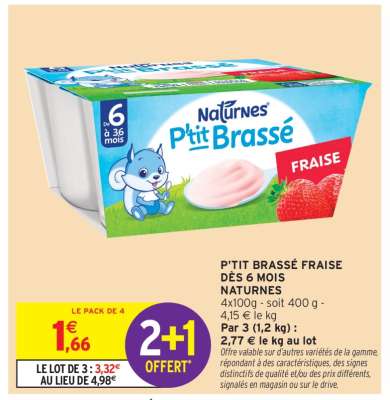 P'TIT BRASSÉ FRAISE DÈS 6 MOIS NATURNES