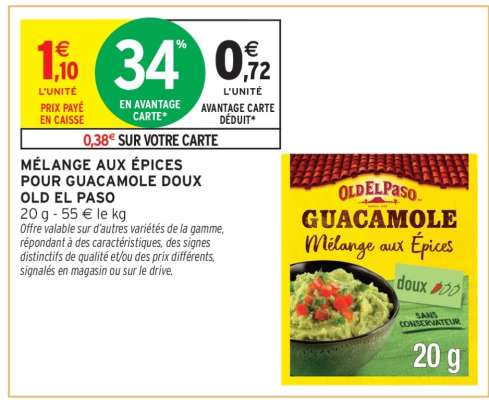 Mélange aux épices pour guacamole doux Old El Paso