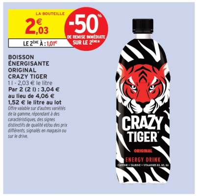 BOISSON ÉNERGISANTE ORIGINAL CRAZY TIGER