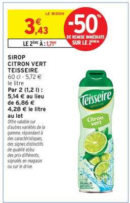 SIROP CITRON VERT TEISSEIRE