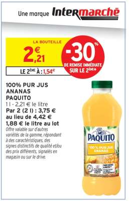 100% PUR JUS ANANAS PAQUITO