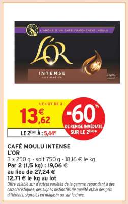 CAFÉ MOULU INTENSE L'OR