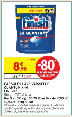 CAPSULES LAVE-VAISSELLE QUANTUM X44 FINISH