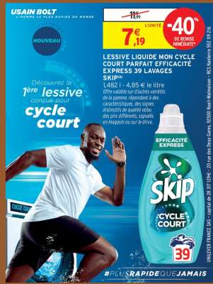 LESSIVE LIQUIDE MON CYCLE COURT PARFAIT EFFICACITE EXPRESS 39 LAVAGES SKIP