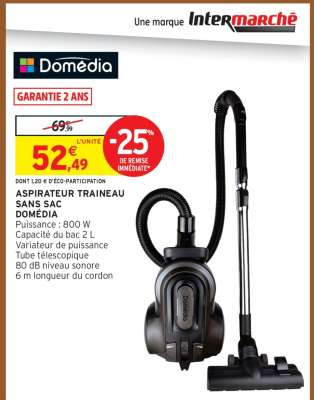 Aspirateur Traineau Sans Sac Domédia