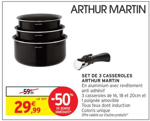 Set de 3 casseroles Arthur Martin
