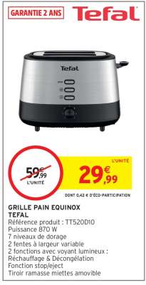 GRILLE PAIN EQUINOX TEFAL