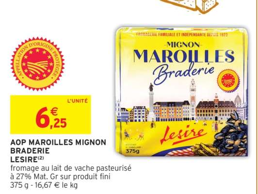 AOP MAROILLES MIGNON BRADERIE LESIRE