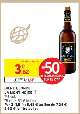 BIÈRE BLONDE "LA MONT NOIRE"