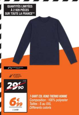 T-SHIRT COL ROND THERMO HOMME