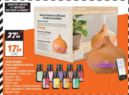 Coffret diffuseur d'huiles essentielles